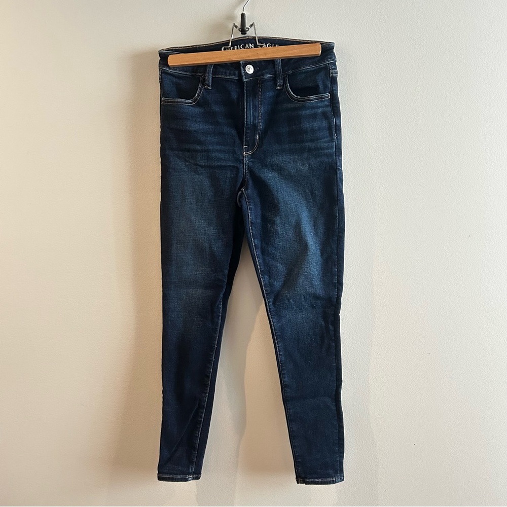 American Eagle Women's Deep Indigo Super High Rise Jegging size 4 short - Picture 2 of 6
